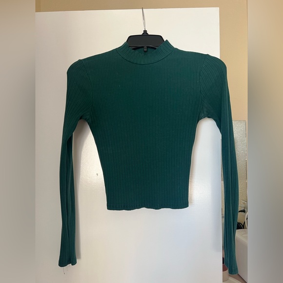Sky and Sparrow Tops - Dark green mock neck long sleeve